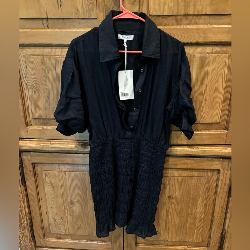 FRAME mini dress, navy blue.